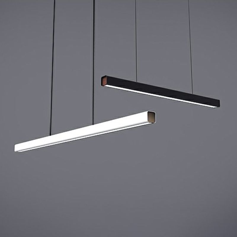 1-Light Modern Pendant Lighting Linear Pendant Light Fixture with Acrylic Shade