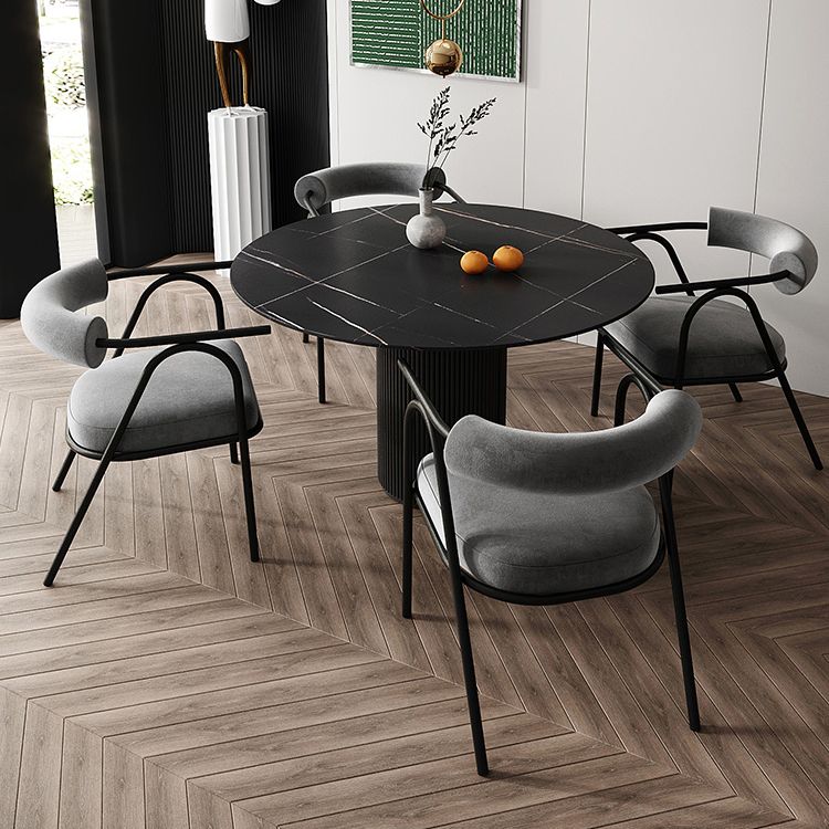 Modern 1/5 Pieces Dining Set Round Stone Dining Table for Dining Room