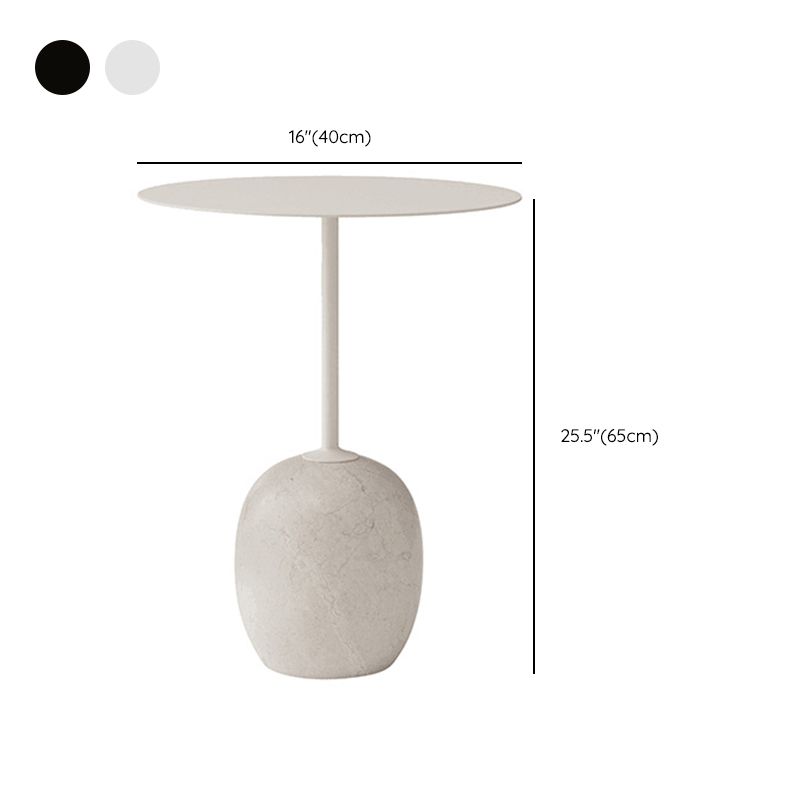 Modern Round Metal Side Table 15.74" Wide Pedestal End Table