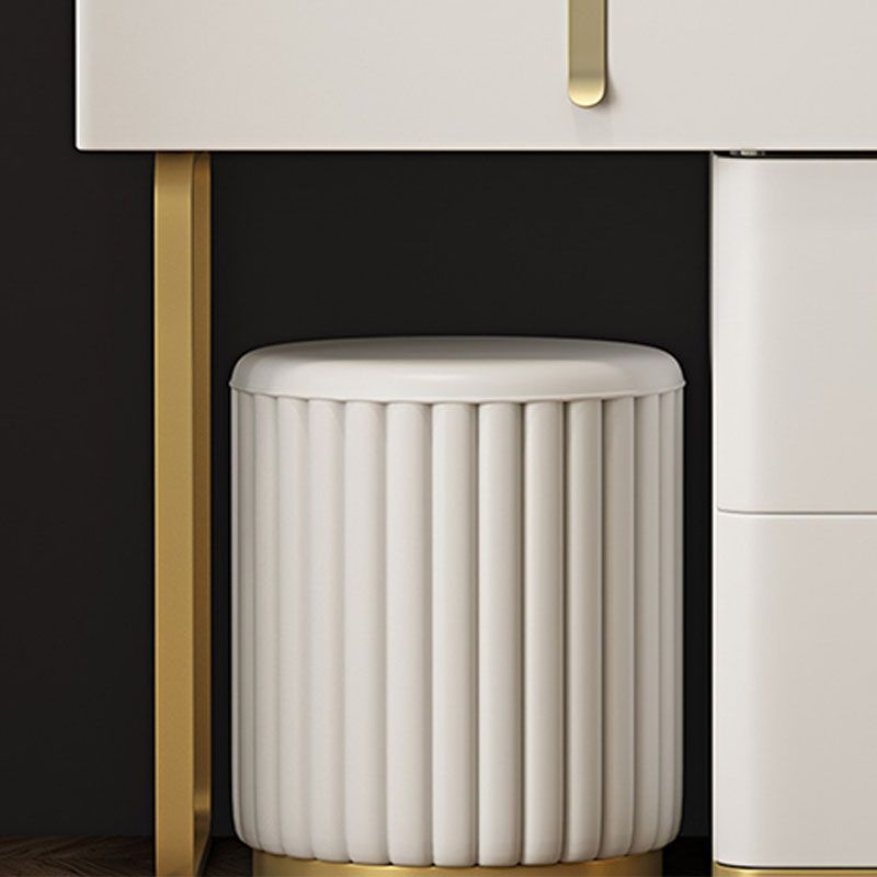 Glam Glass Top Vanity Dressing Table Set 3-Drawer Make-up Vanity