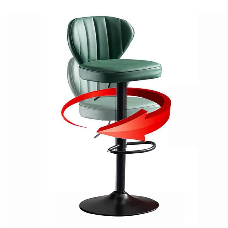 Modern Adjustable Height Swivel Barstool Restaurant Leather Stool