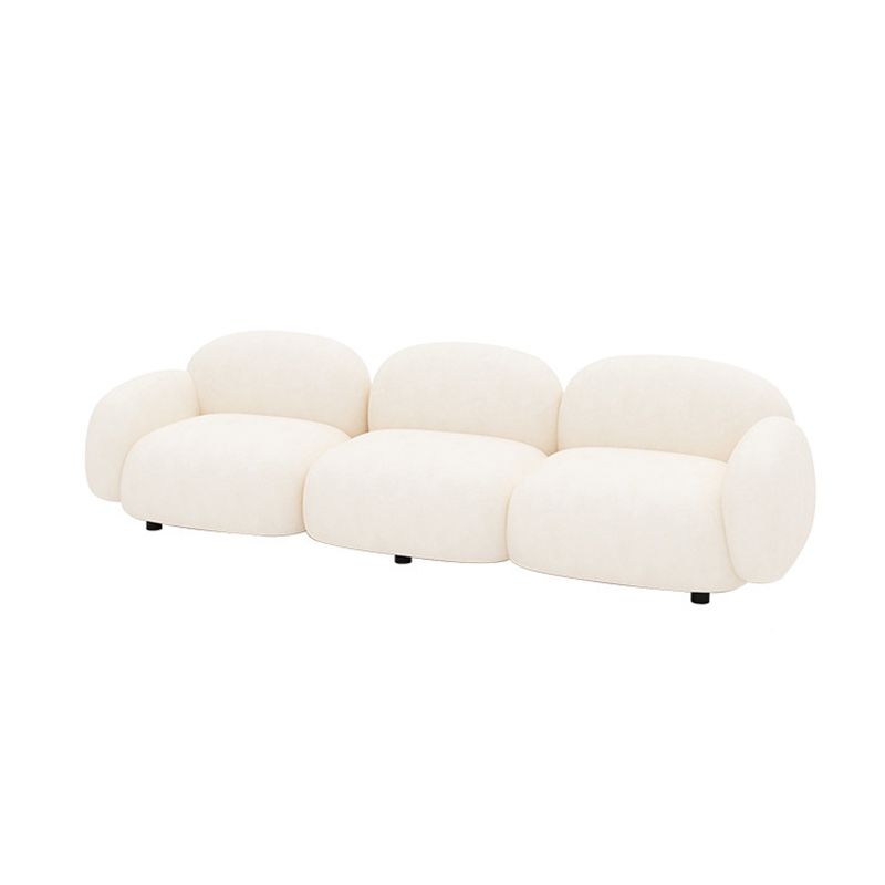 Contemporary Fabric Standard Settee Tight Back Rolled Arm Sofa