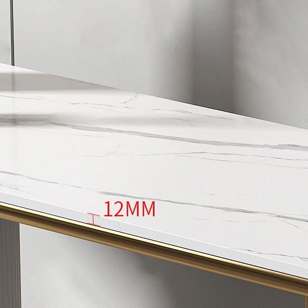 Stone Rectangle Console Table 31.5-inch Tall Glam Accent Table with Shelf