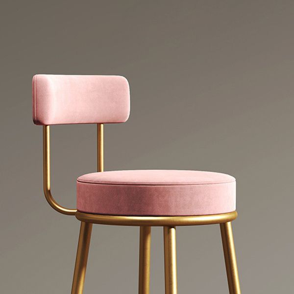 Glam Metal Barstool Fabric Footrest Cushion in Matte Finish for Home