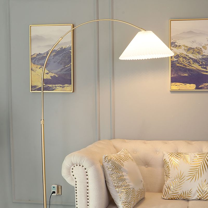 Hedendaags kleurrijke vloerlamp creatief vloerlicht met stofschaduw voor slaapkamer