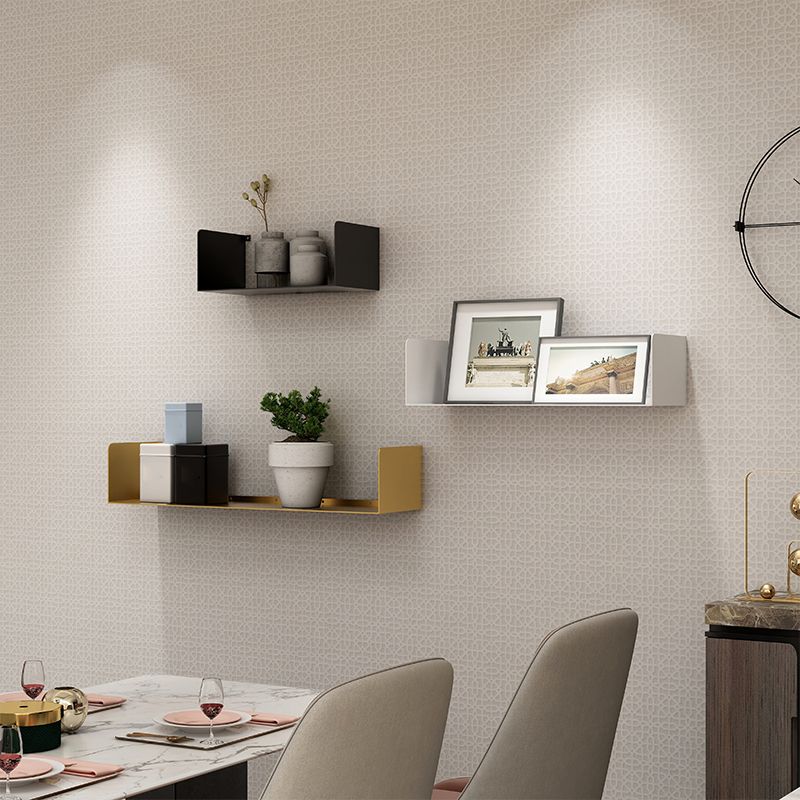 Metal Floating Bookcase Modern Style Closed Back Bookshelf for Home Office