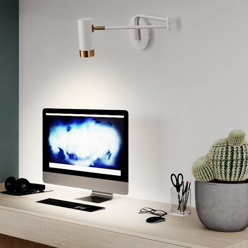 Black/White Single Contemporary Wall Mounted Sconce Metal Wall Light