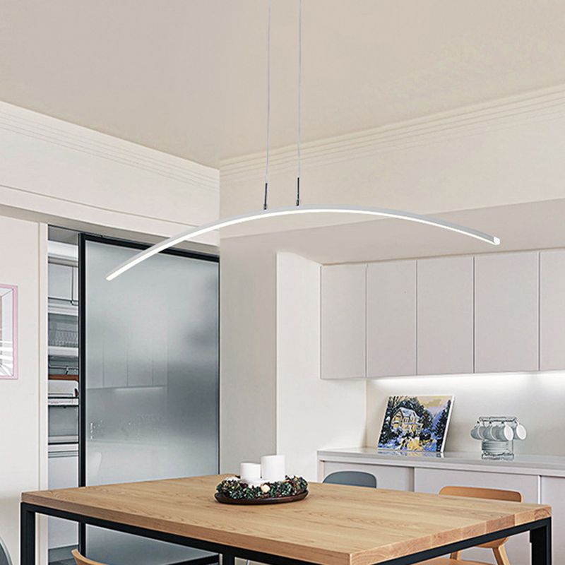 Moderna luce concisa isola a led Luce in ferro laccata Luce con ombra acrilica