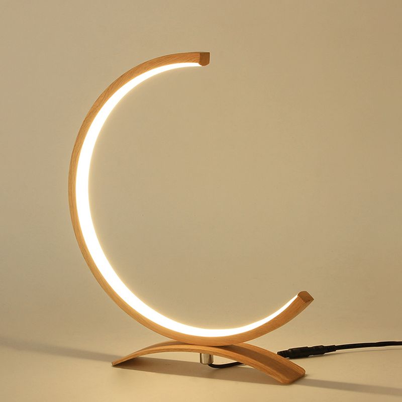 Lampes de chevet en forme de C en C moderniste acrylique LED Black / Gol Light Light avec arche base pour chambre à coucher
