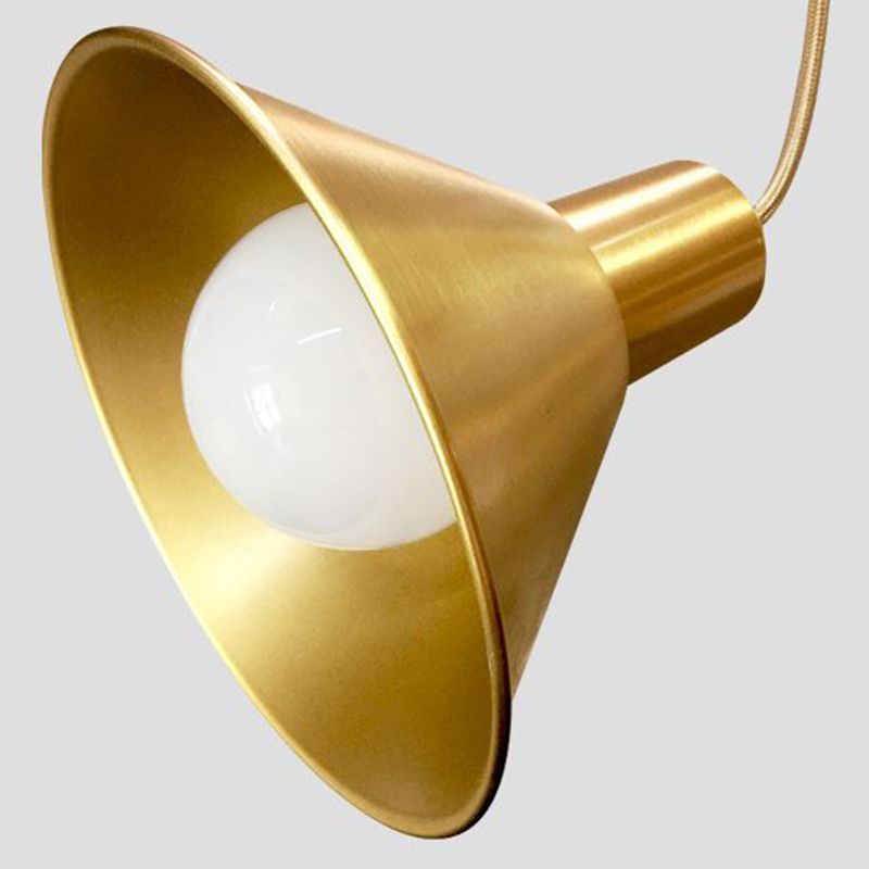 Cone Shape Metal Wall Light Modern Style 1 Light Wall Light Sconce in Brass