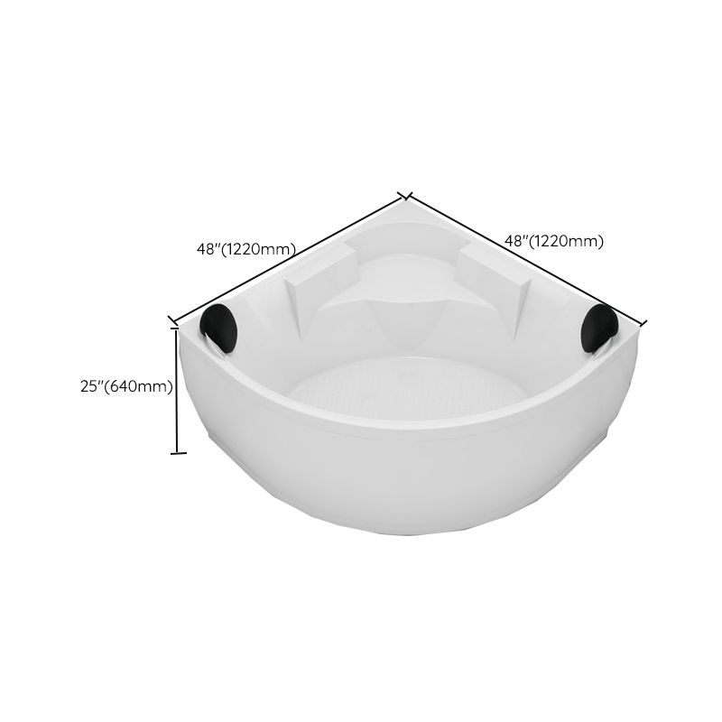 Contemporary Corner Acrylic Bathtub Soaking/Whirlpool Bathtub with Seat