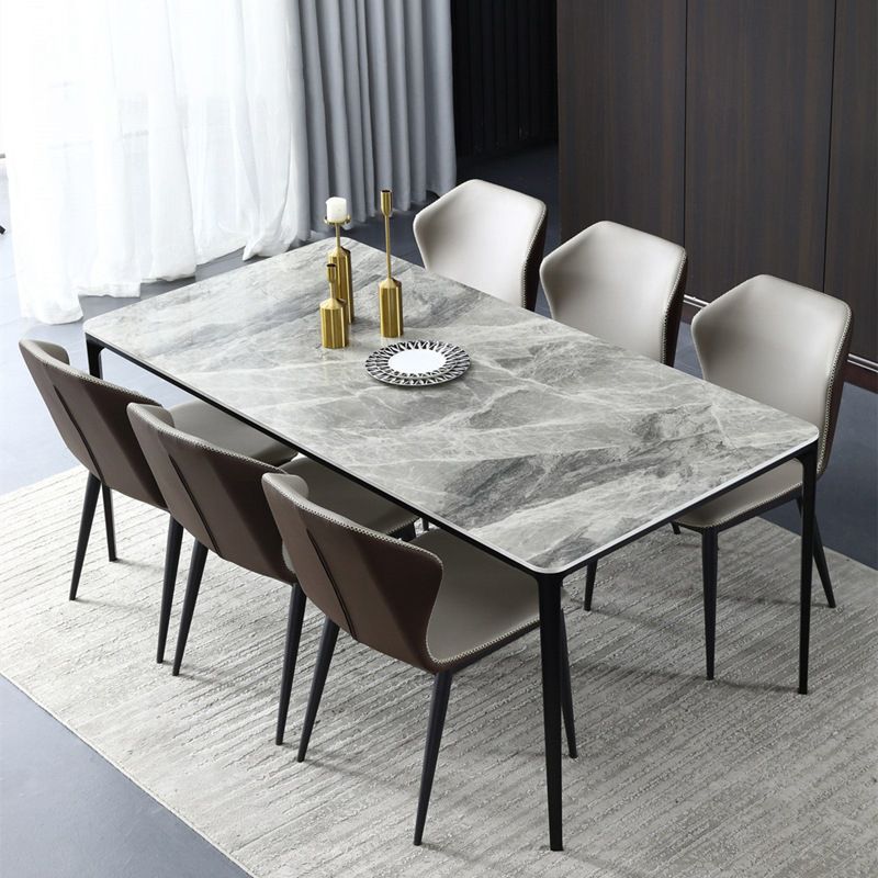 Modern Sintered Stone Dining Rectangle Table Set 1/4/6/7/9 Pieces Dining Set