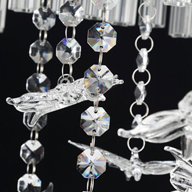 Plafonnier papillon scintillant, plafonnier romantique en cristal clair pour la maternelle