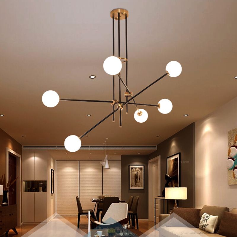 Metal and Glass Chandelier Lighting Fixture Modern Chandelier Pendant Light for Sitting Room