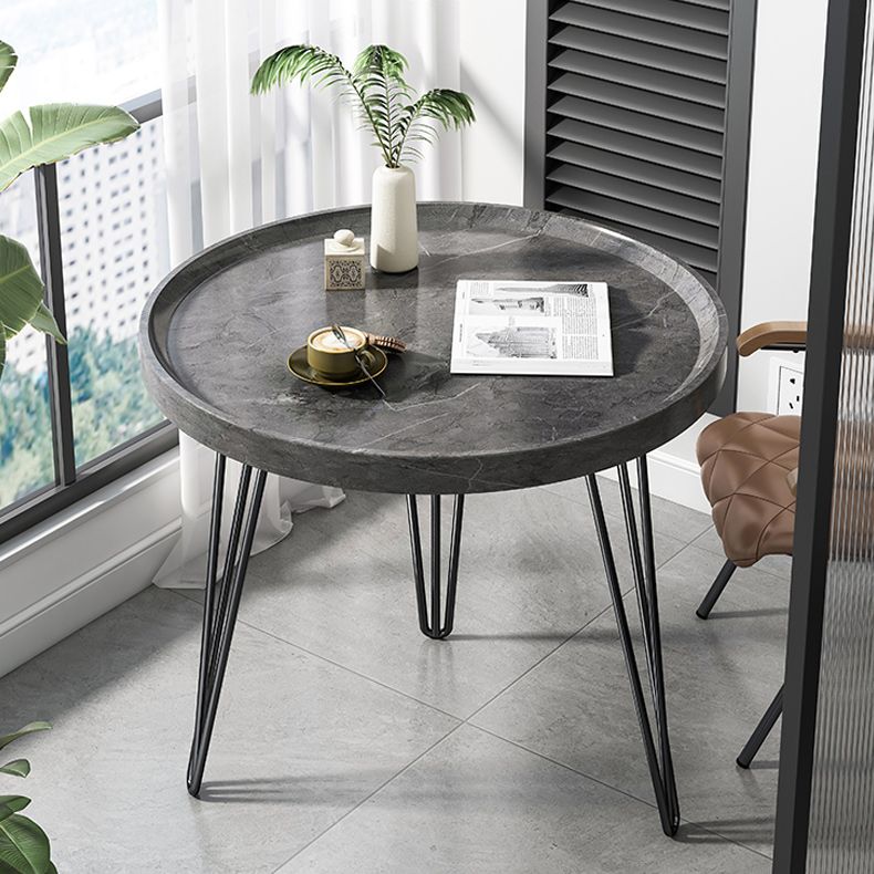 Wood 3 Legs Coffee Table Round Tray Top Coffee Table Minimalist
