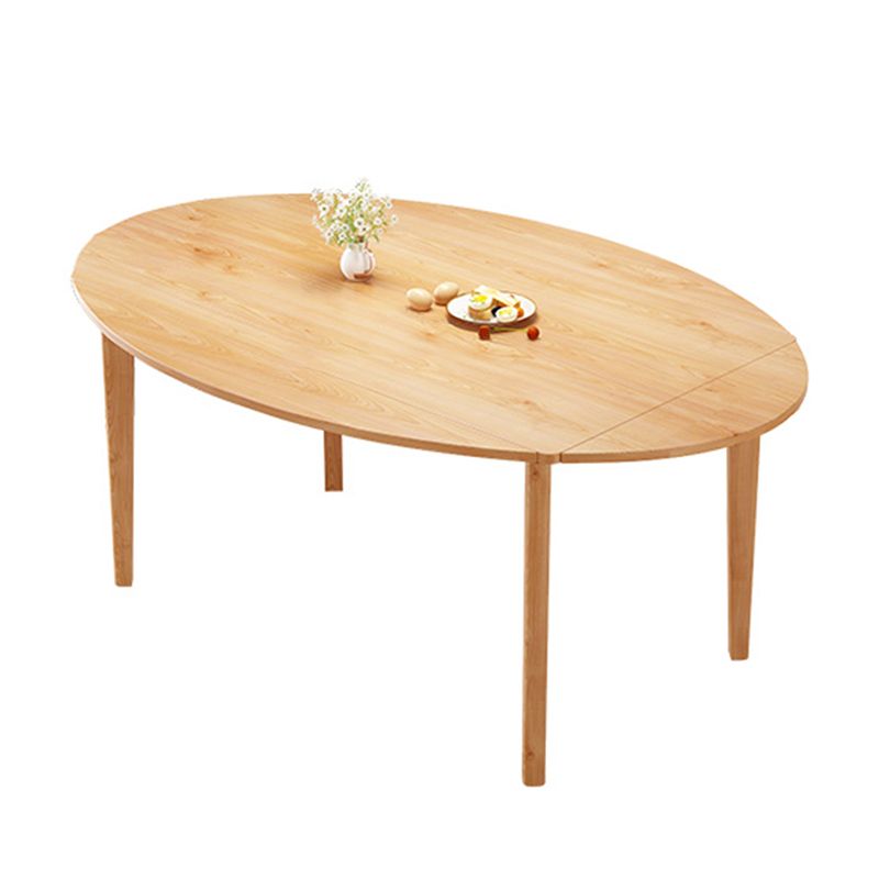 Table à manger à feuilles à feuilles drop contemporaine table en bois massif en beroufle avec 4 jambes