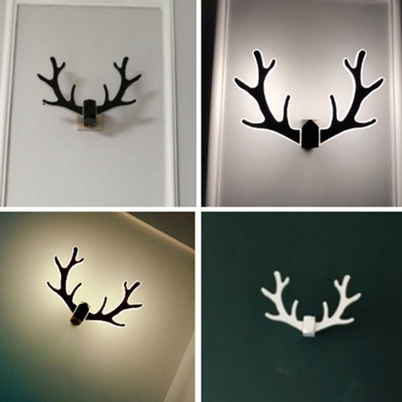 Macaron Nordic Style Sconce Light Antlers Acrylic and Plastic LED Wall Light Fixture