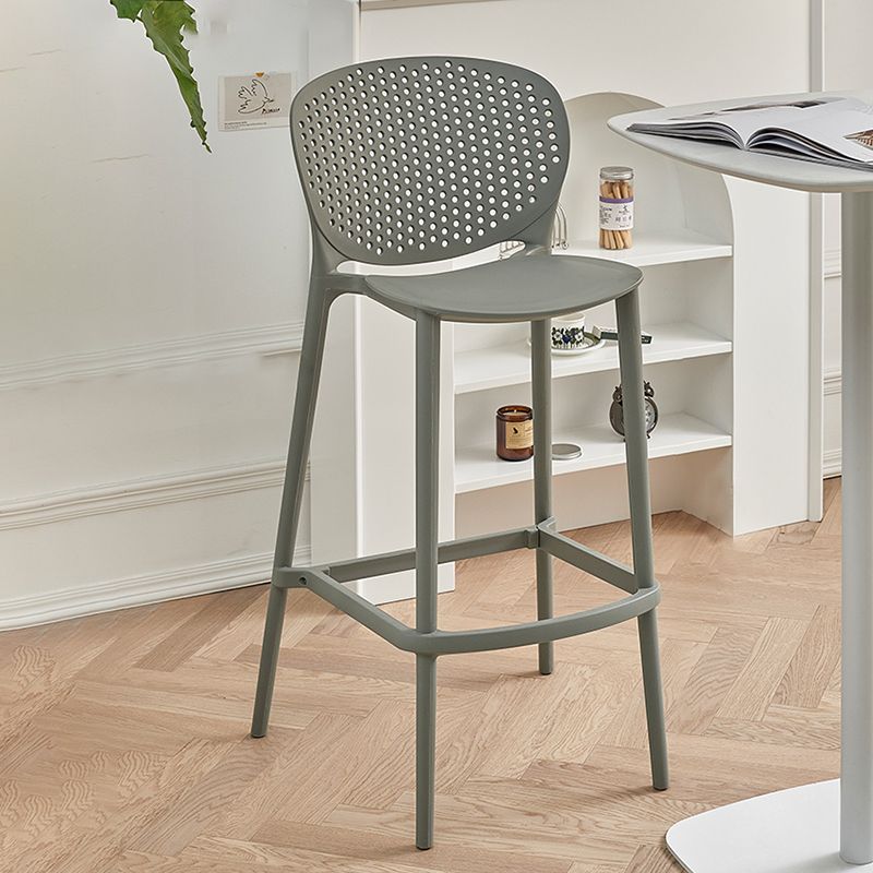 Scandinavian Matte Finish Milk Tea Shop Stool Plastic Footrest Barstool