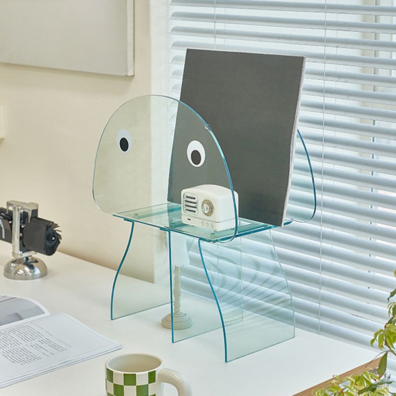 Contemporary Antique Finish Shelf Bookcase Geometric Shape Bookshelf