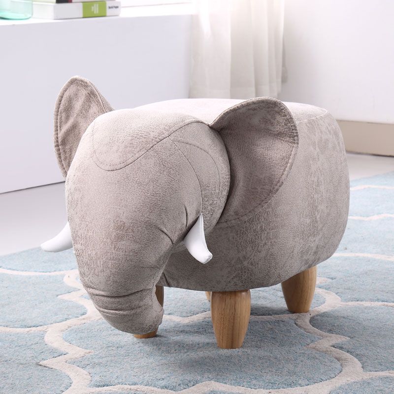 Contemporary Faux Leather Upholstered Ottoman Specialty Shape Pouf