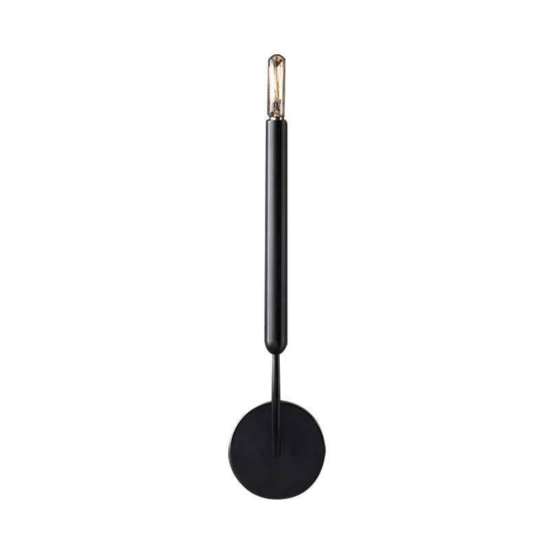 1/2 Bulbs Tube Wall Lamp Tradition Metal Sconce Light Fixture in Black/Brass for Dining Room
