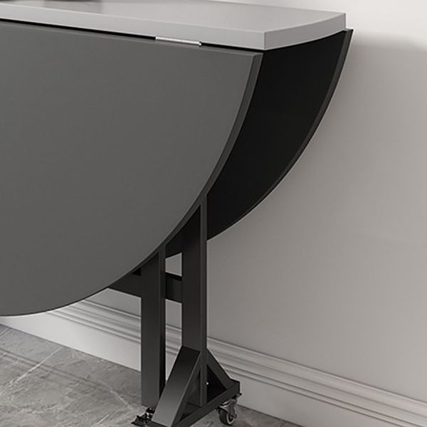 47 '' tavolo da pranzo in legno artificiale pieghevole estesibile tavolo rotondo con base di cavalletto