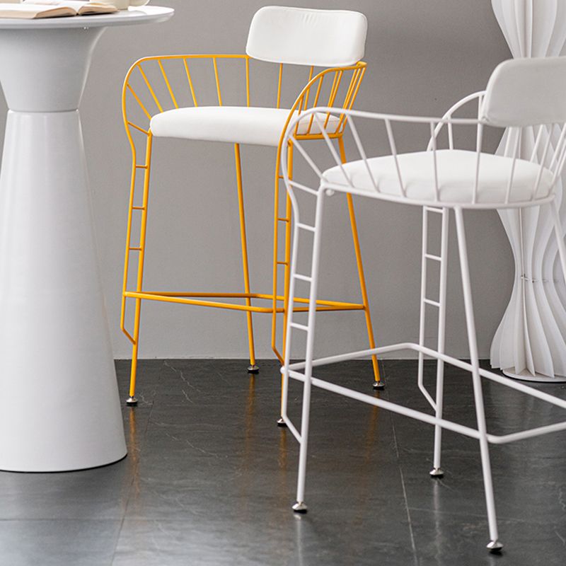 Contemporary 39" Height Backrest Counter Stool with Leather Cushion