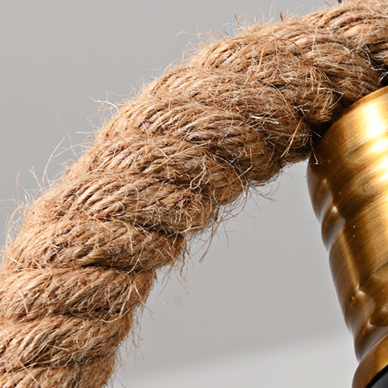 Island Pendant Natural Rope Light Retro Room Light Foyer Light