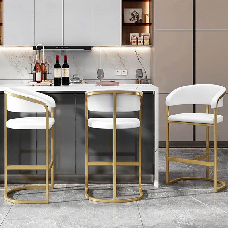 Glam Style Leather Bar Stool Backrest Counter Stool for Bristol