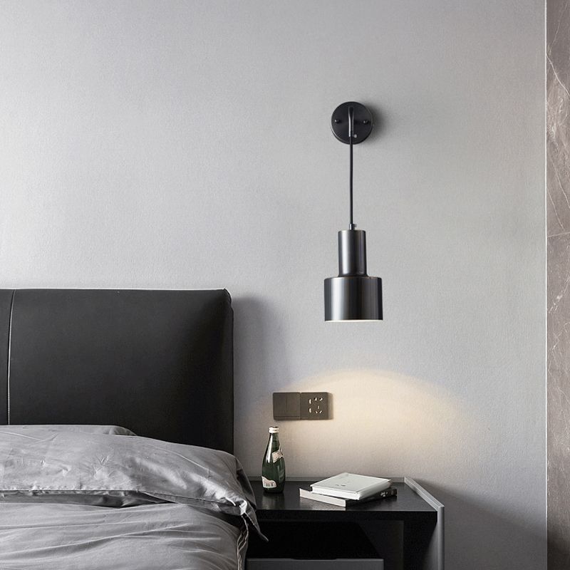 Industrial Wall Light Simple Metallic Shade Wall Light Sconce for Living Room