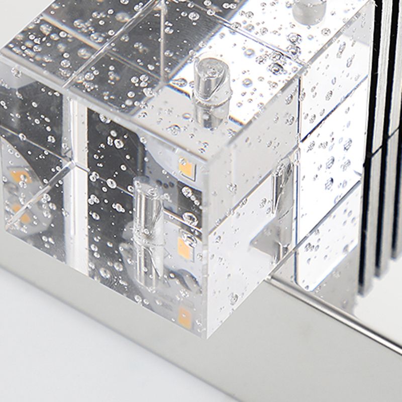 Contemporary Vanity Light Clear Crystal Wall Light Fixture for Bathroom