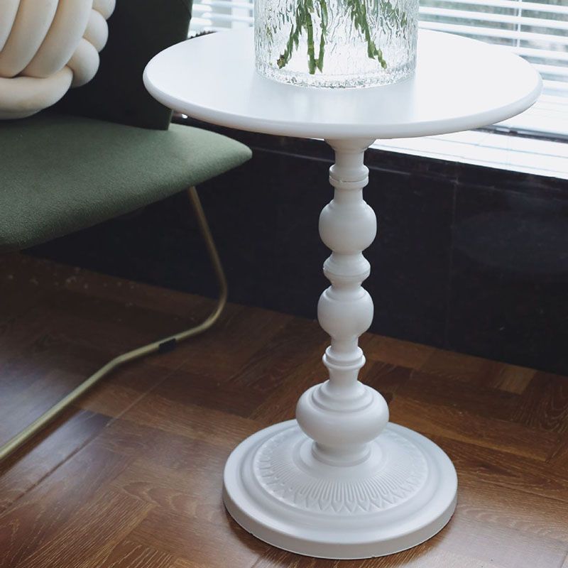 Mid-Century 20.47" Tall Round Top Side Table Metal Pedestal End Table