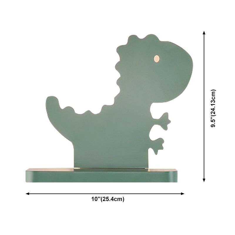 Green Dinosaur Metal Wall Sconce LED Wall Mounted Light Fixture for Child Room