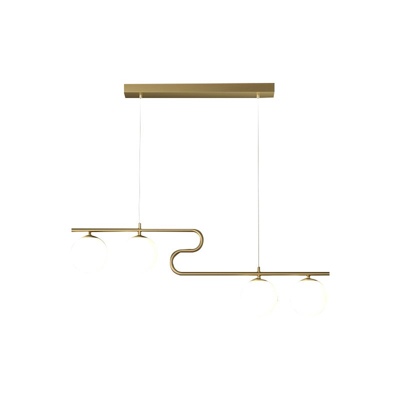 Simple Hanging Light Glass Round Island Light Fixture for Kitchen