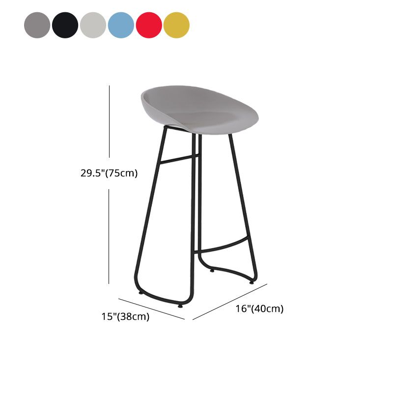 Modern Matte Finish Iron Bar Stool Footrest Milk Tea Shop Stool