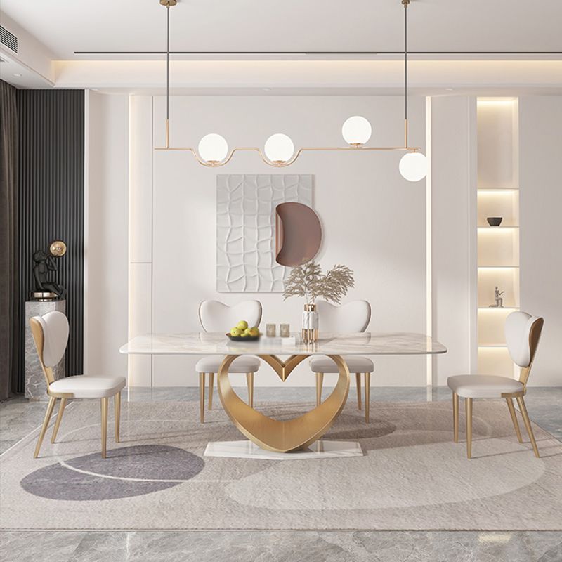 Luxury Sintered Stone Top Dining Set Rectangle 1/4/5/7/9 Pieces Dining Table with Chairs