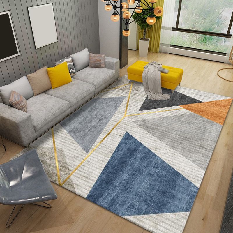 Orange Modern Carpet Polyester Striped Area Carpet Stain Resistant Carpet for Drawing Room