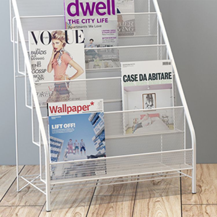 Industrial Ladder Bookcase Metal Vertical Book Shelf for Home Office