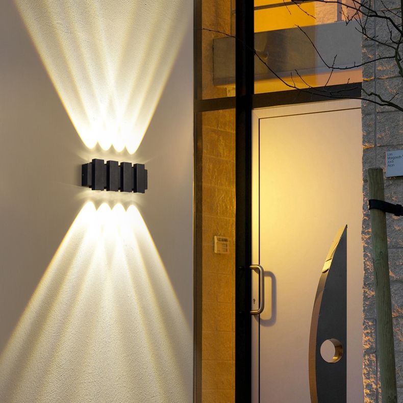 Lámpara de pared LED rectangular negra en moderna luz de pared impermeable de aluminio creativo