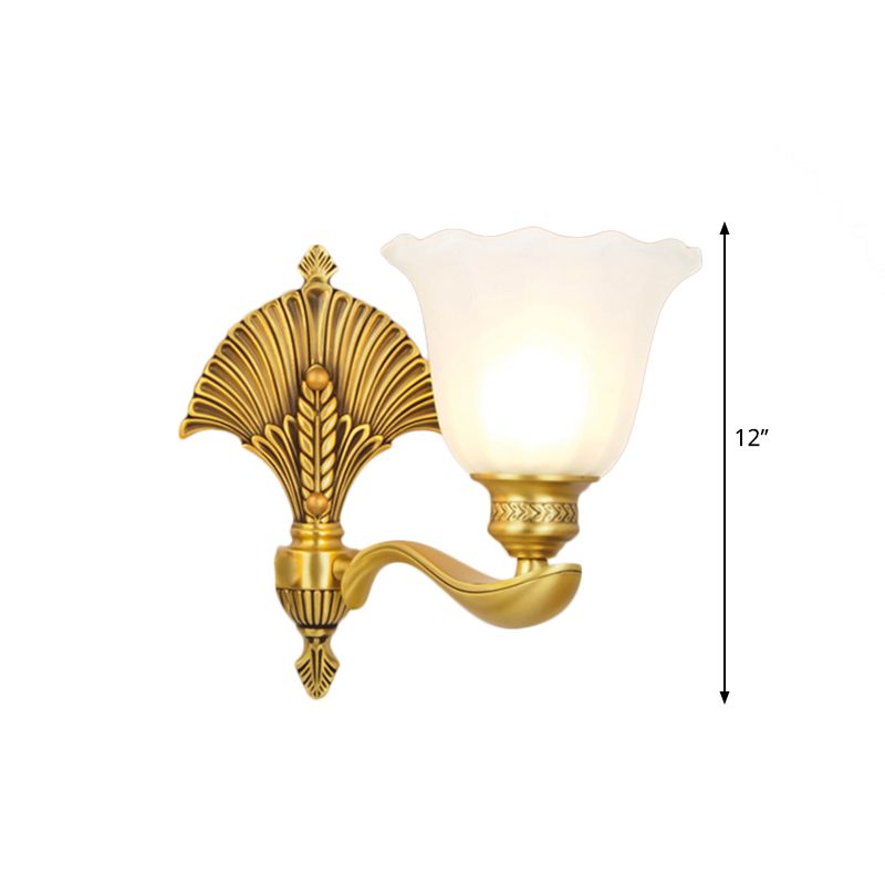 LAMPE SCALOPE DE CHAMBRE LAMPE COLONIAL VERRE LAIT MAIS