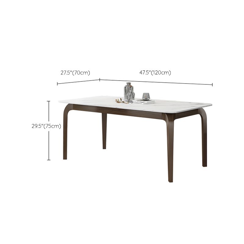 Medieval Modern Sintered Stone Table Rectangular Table with Wooden Base