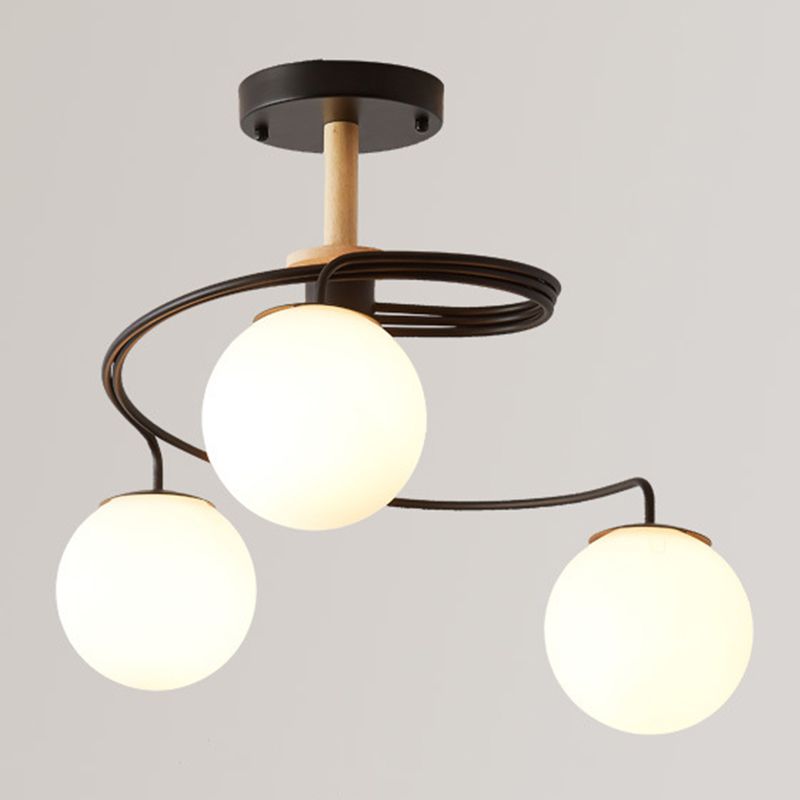 Contemporary Sphere Flush Light Glass Macaron Flush Mount Ceiling Fixture