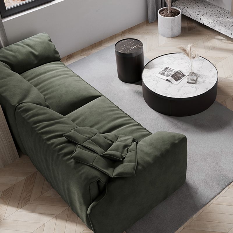 Forest Green Modern Sofa 39"W with Tight Back Wide Square Arm