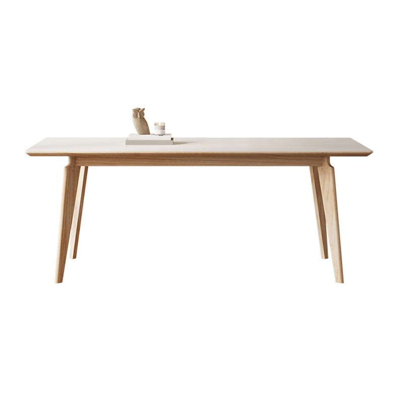 Contemporary Rectangular Dining Table with Light Brown Solid Wood Legs