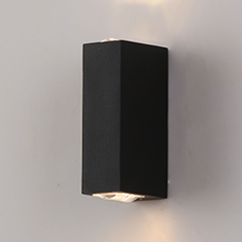 Moderner Stil quadratischer Schatten Wandleuchte Metal 2 Leuchten Wandmontage Beleuchtung in Schwarz