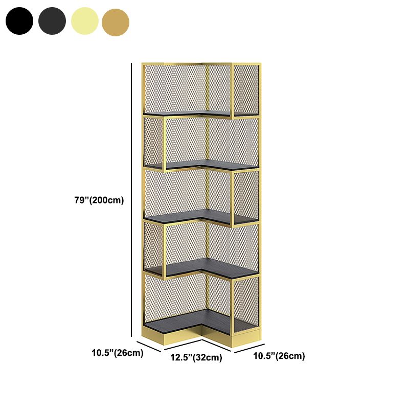 22" Wide Contemporary Shelf Closed Metal Shelves Included Bookcase