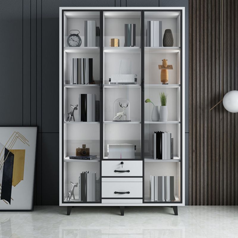 Contemporary Bookcase Closed Back Engineered Wood Bookshelf for Bedroom