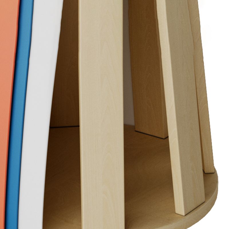 Portable Pouf Pure Color Cylinder Shape Modern Fabric Stain Resistant Pouf Ottoman