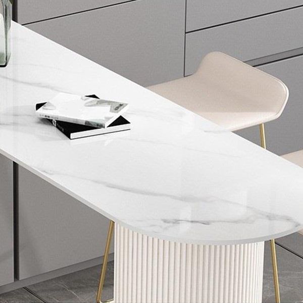 Modern 1/2/5 Pieces Metal Bar Table Set Stone Bar Table with High Stools for Kitchen