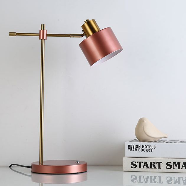 Contemporary Style Night Table Lamp Metal Shade Table Light for Bedroom